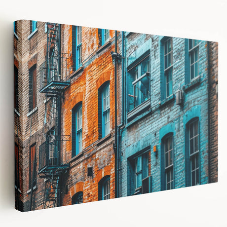 Large abstract canvas art in vibrant hues of blue and green, ideal for kitchen wall decor.