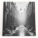 Large black and white abstract canvas art, featuring dynamic brush strokes, ideal for kitchen wall art or bedroom ambiance.