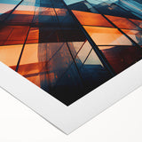 Art deco poster featuring geometric patterns in gold and black on rolled canvas.