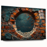 Large abstract wall art in vibrant blue and green hues on acrylic glass, suitable for bedroom or dining room decor.