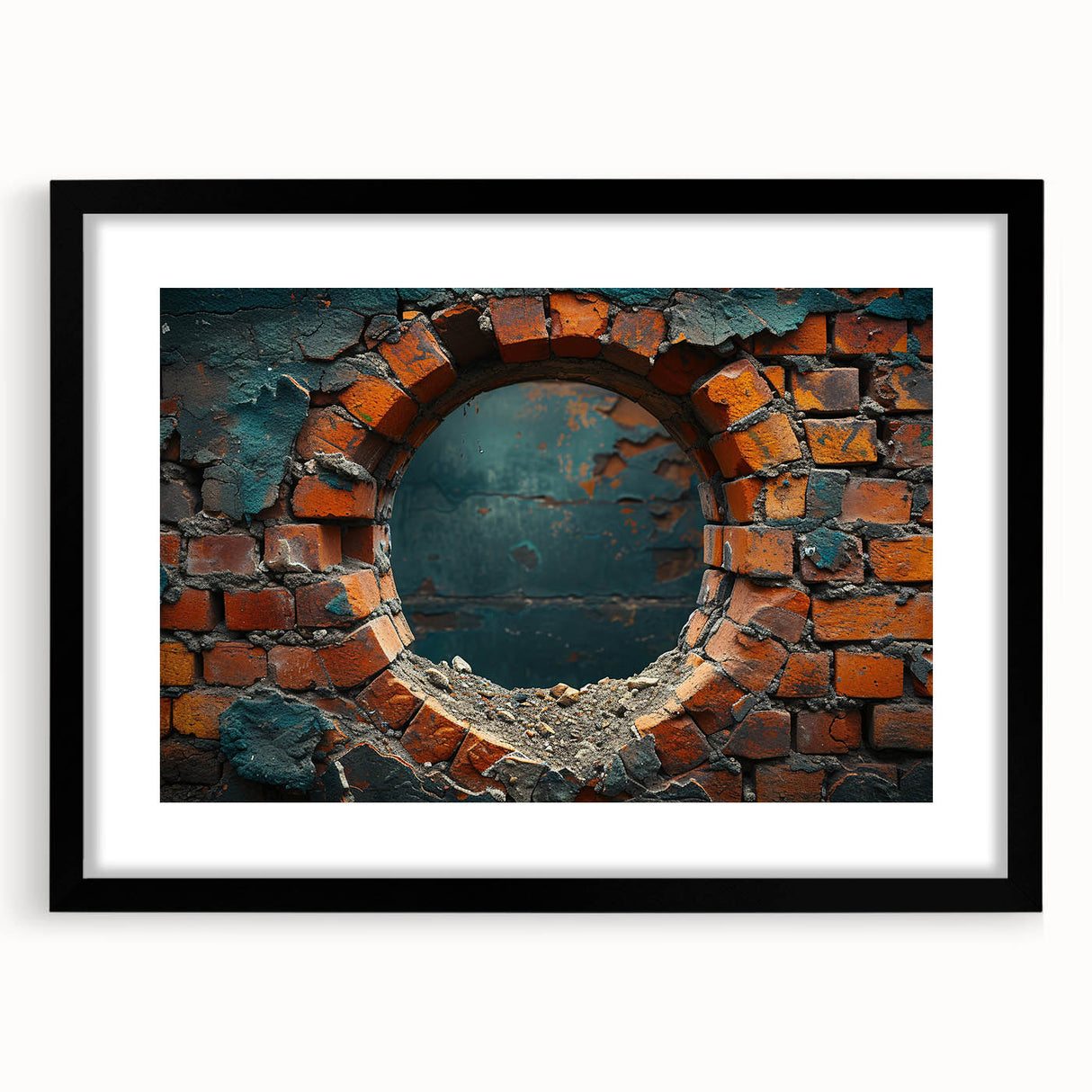 Extra large textured abstract art print featuring swirls of vibrant colors on a black framed canvas.