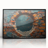 Large abstract wall art in muted gray and blue tones, framed acrylic print, suited for modern living room decor.
