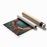 Extra large rolled canvas featuring a floral design in pastel shades.