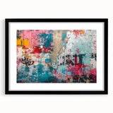Extra large abstract art print featuring textured, colorful swirls on canvas, ideal for living room decor.