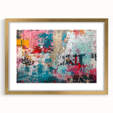 Extra large abstract art print in textured gold and beige tones on framed canvas, ideal for living room decor.
