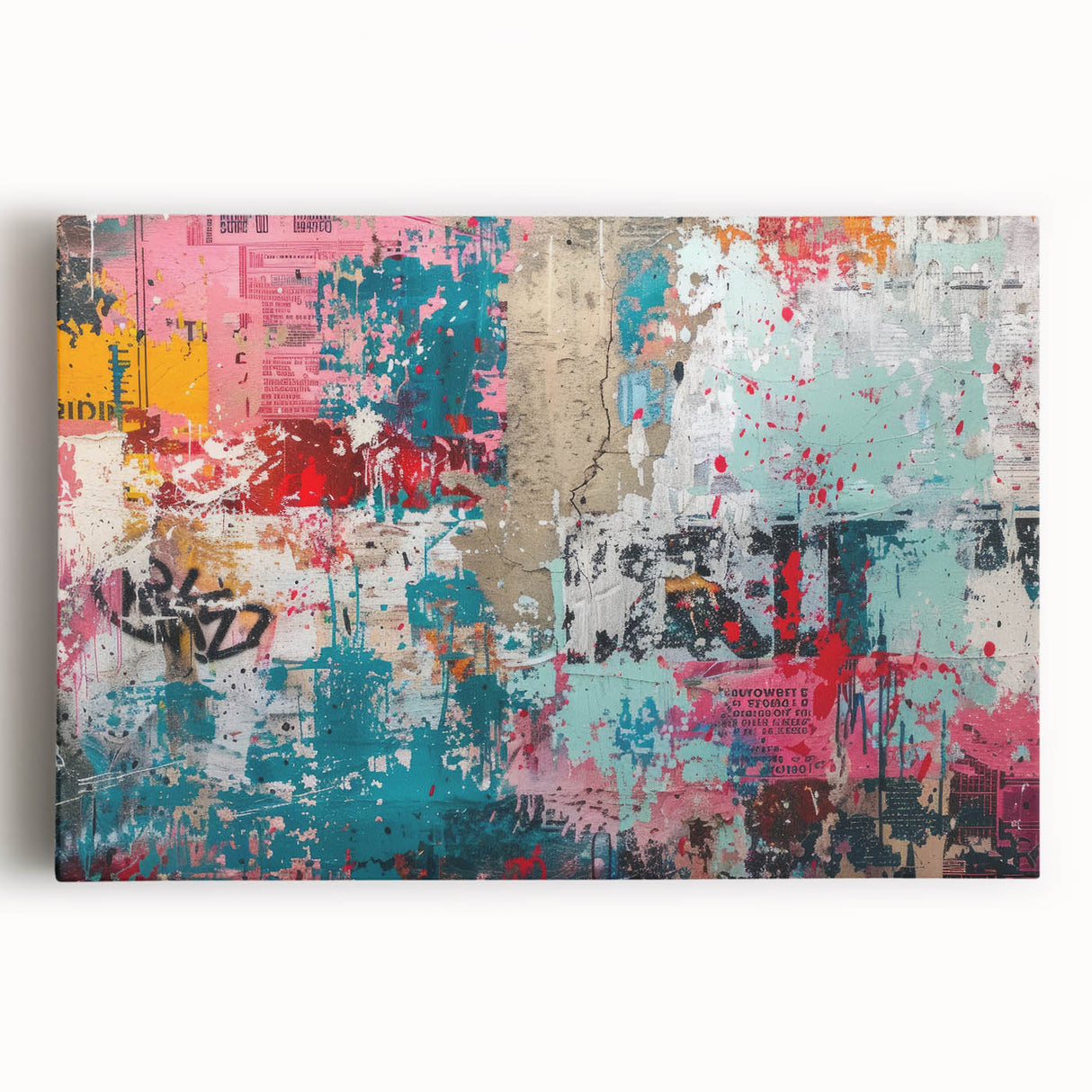 Large black and white abstract canvas print, ideal for kitchen wall art.