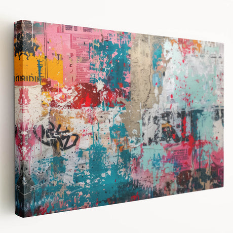 Large abstract painting in blue and white hues on stretched canvas, ideal for kitchen wall art.