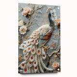 Acrylic glass side view showcasing clear transparency and polished edges, secured with decorative pins on a neutral background, ideal for modern decor.