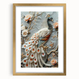 Elegant gold-framed art piece with a mat, showcasing intricate details, perfect for home decor or gallery display, enhancing any sophisticated interior.