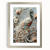 Silver-framed photo with a white mat, showcasing a front view of an elegant art piece, ideal for modern home decor and gallery displays. Perfect for enhancing interior aesthetics.