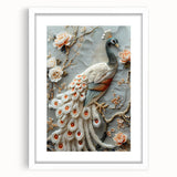 White picture frame with a mat, showcasing an elegant front view, ideal for displaying art or photographs. Perfect for home decor or gallery settings.