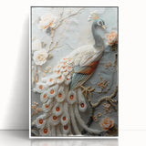 Framed acrylic artwork showcasing a serene mountain landscape in soft pastel colors, ideal for modern home decor. The front view highlights the sleek frame and vibrant details.