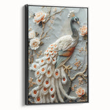 Framed black canvas showcasing a modern abstract design, viewed from the side, highlighting its sleek edges and premium finish, perfect for contemporary decor.