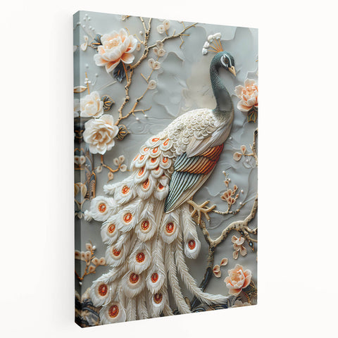 Stretched canvas showcasing a vibrant African mural design, viewed from the side to highlight its textured finish and depth, ideal for home decor.