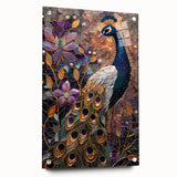 Acrylic glass panel displayed from the side, showcasing its smooth surface and pin mounts for easy installation, perfect for modern decor and art displays.