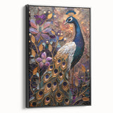 Framed black canvas art showcasing a scenic landscape view, highlighting vibrant colors and intricate details. Perfect for modern home decor, it adds a touch of elegance to any room.