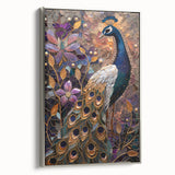 Framed canvas print showcasing a vibrant abstract design with a silver frame, viewed from the side, perfect for modern home decor. Ideal for art enthusiasts looking to enhance their space.