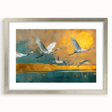 Elegant silver frame with a matte finish, showcasing a vibrant artwork inside. The frame is viewed from the front, highlighting its sleek design and perfect for modern decor. Ideal for art lovers seeking a stylish display option.