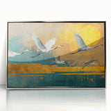 Framed acrylic silver artwork showcasing a modern abstract design with reflective surfaces, ideal for contemporary home décor and gallery displays.