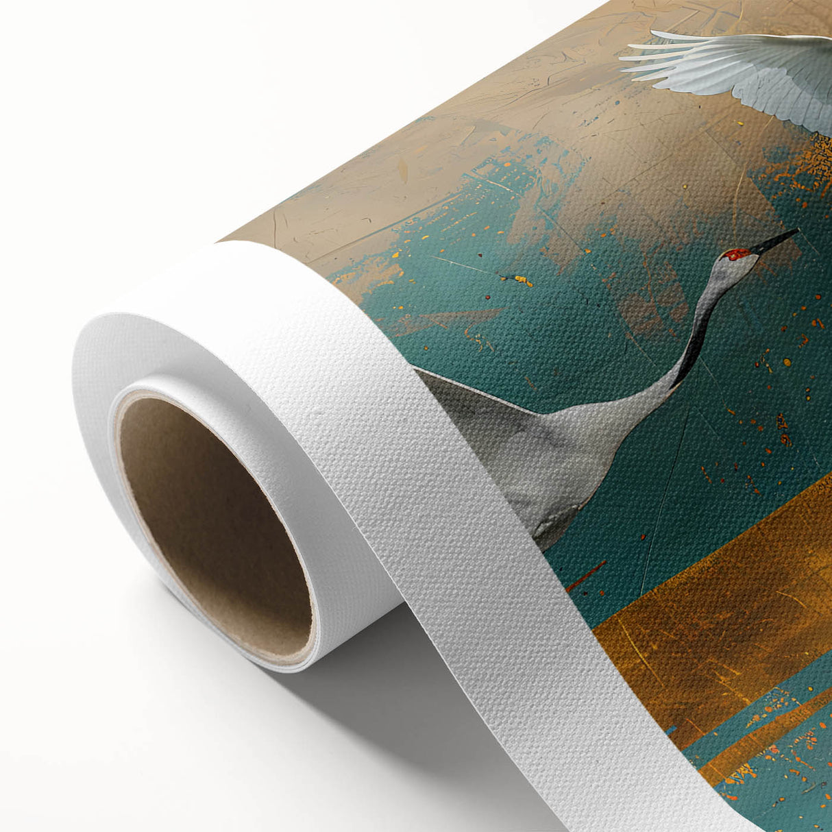 Rolled canvas showcasing vibrant African tribal wall art with intricate patterns, securely packaged in a durable cardboard tube for safe transport and storage.