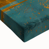 Close-up of a vibrant, stretched canvas featuring an abstract art design with rich colors and textures, perfect for enhancing modern interior decor.