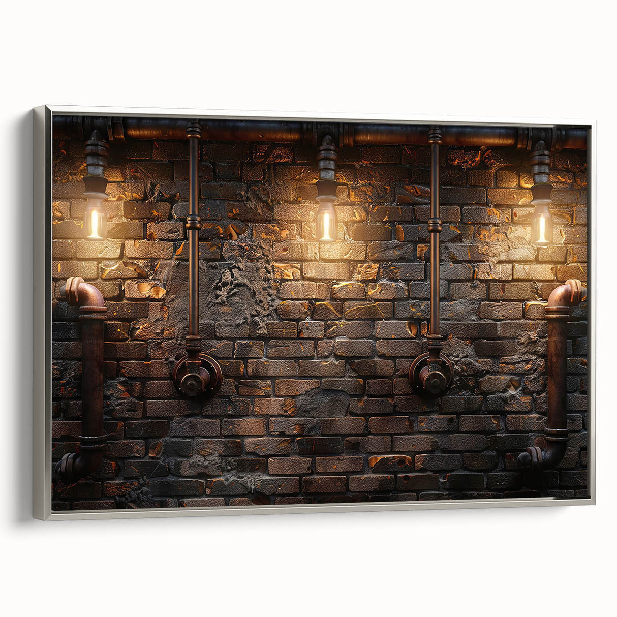 Landscape art painting on framed canvas depicting a colorful, vintage-style scene.