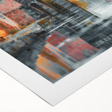Art deco poster featuring geometric patterns and metallic gold accents on a rolled canvas, suitable for dining room walls.