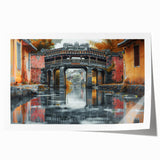 Extra large rolled canvas featuring a floral design in pastel shades, ideal for dining room or bathroom decor.