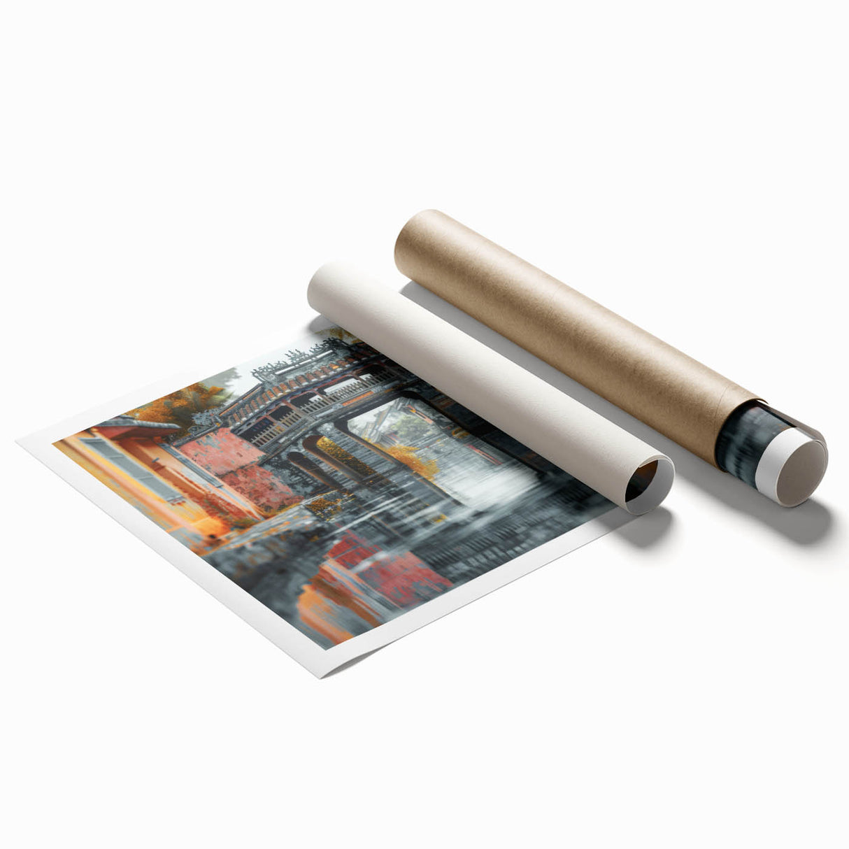 Extra large rolled canvas featuring a floral art design in soft pastel shades, ideal for classy bathroom wall art.