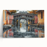 Large black and white abstract design on stretched canvas, ideal for kitchen wall art or bedroom ambiance.
