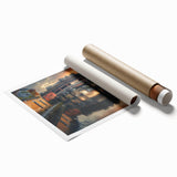 Extra large rolled canvas featuring a detailed floral art design in soft pastel colors.