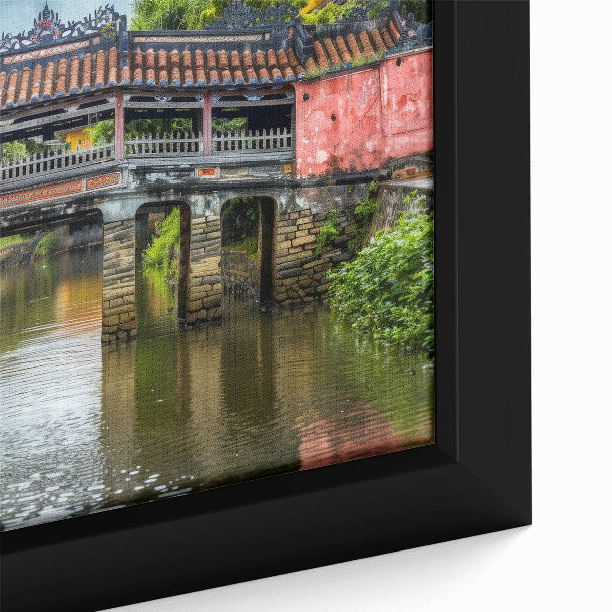 Extra large framed canvas featuring textured, colorful art with black background, ideal for living room decor.