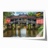 Extra large rolled canvas print of vibrant pink and white floral art.