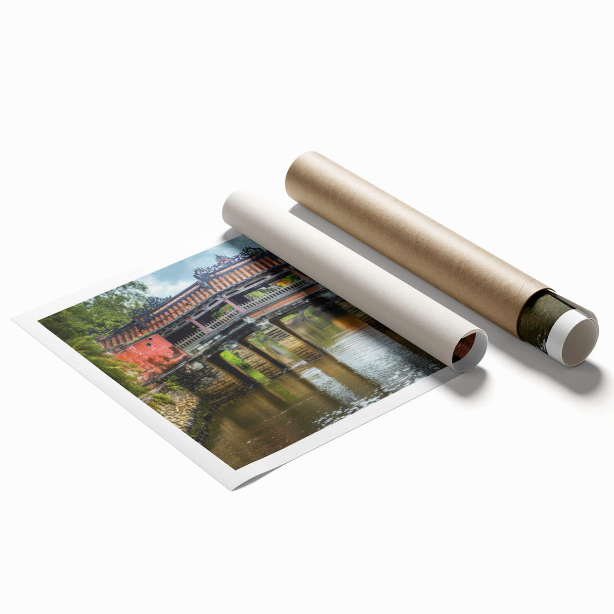 Extra large rolled canvas featuring a floral art design in soft pastel shades.