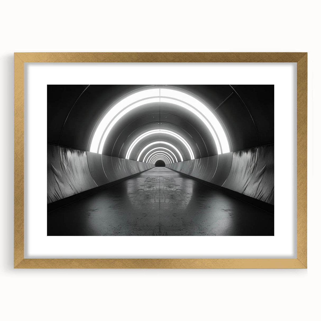 Textured abstract art print in warm gold and brown tones on a framed canvas, ideal for bedroom ambiance.
