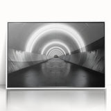 Large art print of a mid-century modernist abstract design in pastel shades, framed acrylic, ideal for nursery wall art.