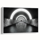 Framed canvas featuring a black and white vintage landscape painting, suitable for bedroom wall art.