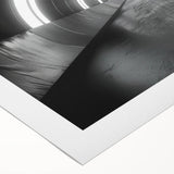 Art deco poster featuring geometric patterns in gold and black on a rolled canvas, suitable for dining room decor.