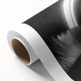 Art deco poster featuring a stylized peacock in vibrant blues and greens on rolled canvas, ideal for nursery wall art.