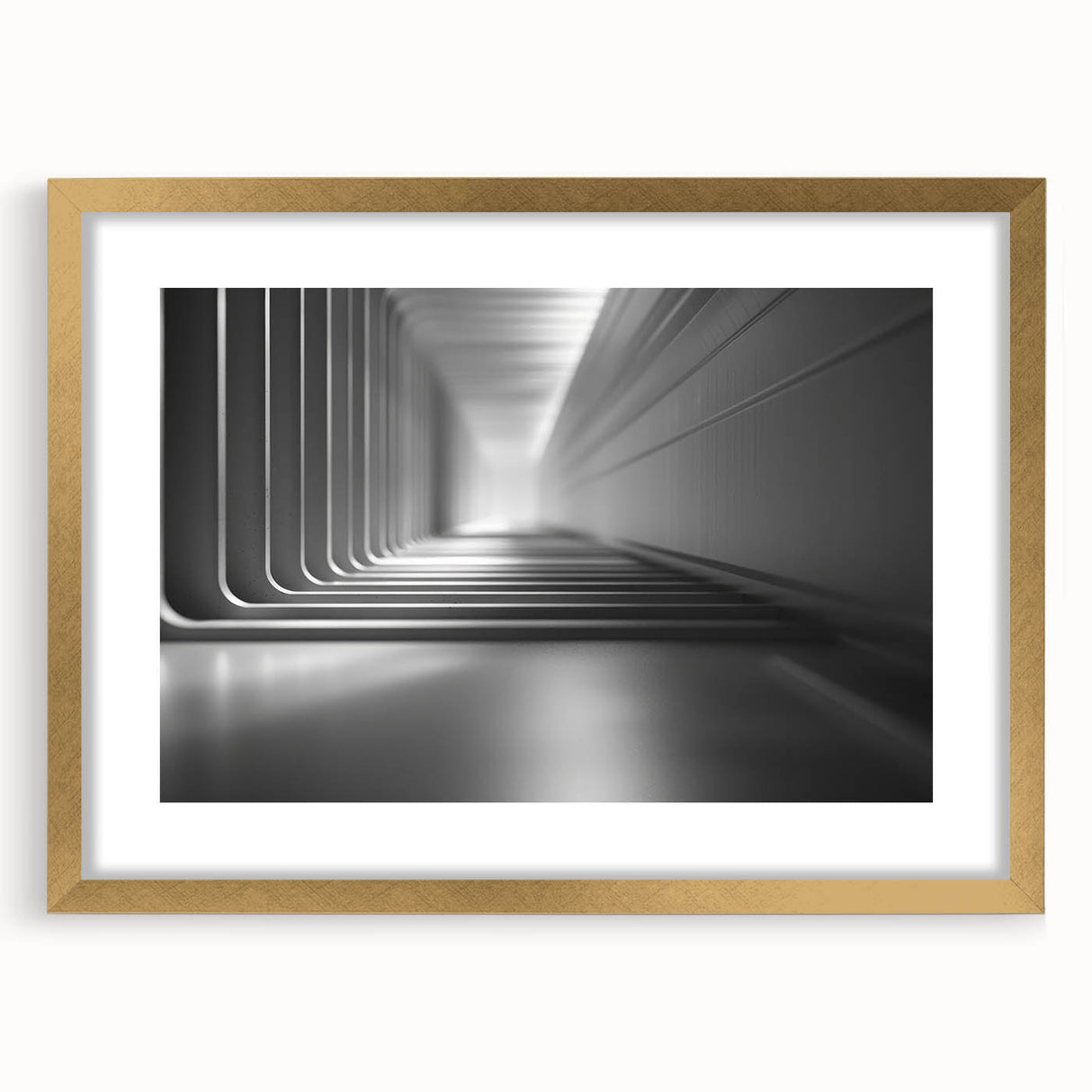 Extra large abstract art print with textured design in gold and white tones, framed, ideal for living room decor.