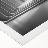 Art deco poster featuring geometric patterns in gold and teal on rolled canvas, suitable for dining room decor.