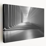 A large abstract canvas print featuring swirling blue and white patterns, suitable for kitchen wall art.