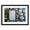 Extra large abstract art print featuring vibrant, textured colors on a black framed canvas, ideal for living room decor.