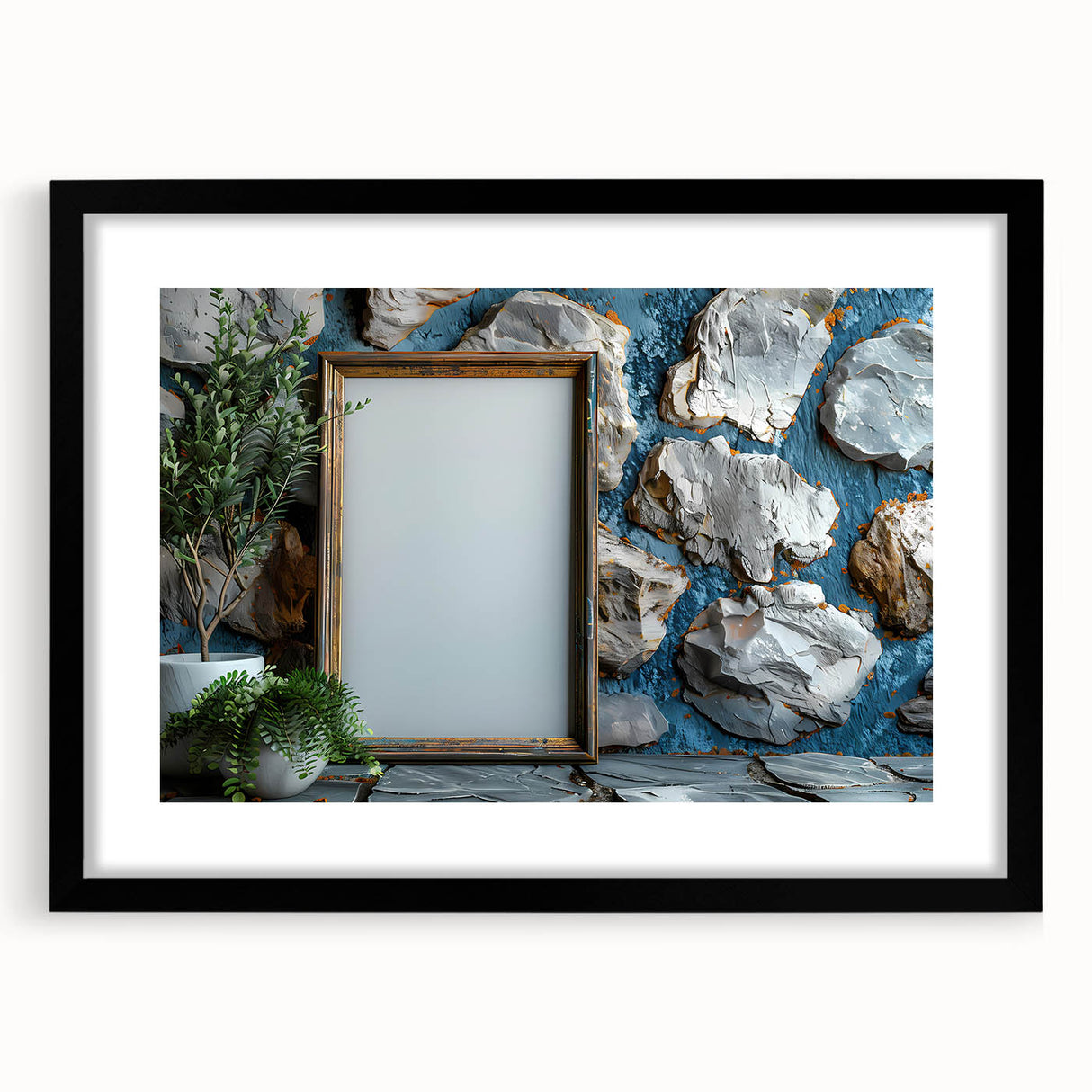 Extra large abstract art print featuring vibrant, textured colors on a black framed canvas, ideal for living room decor.
