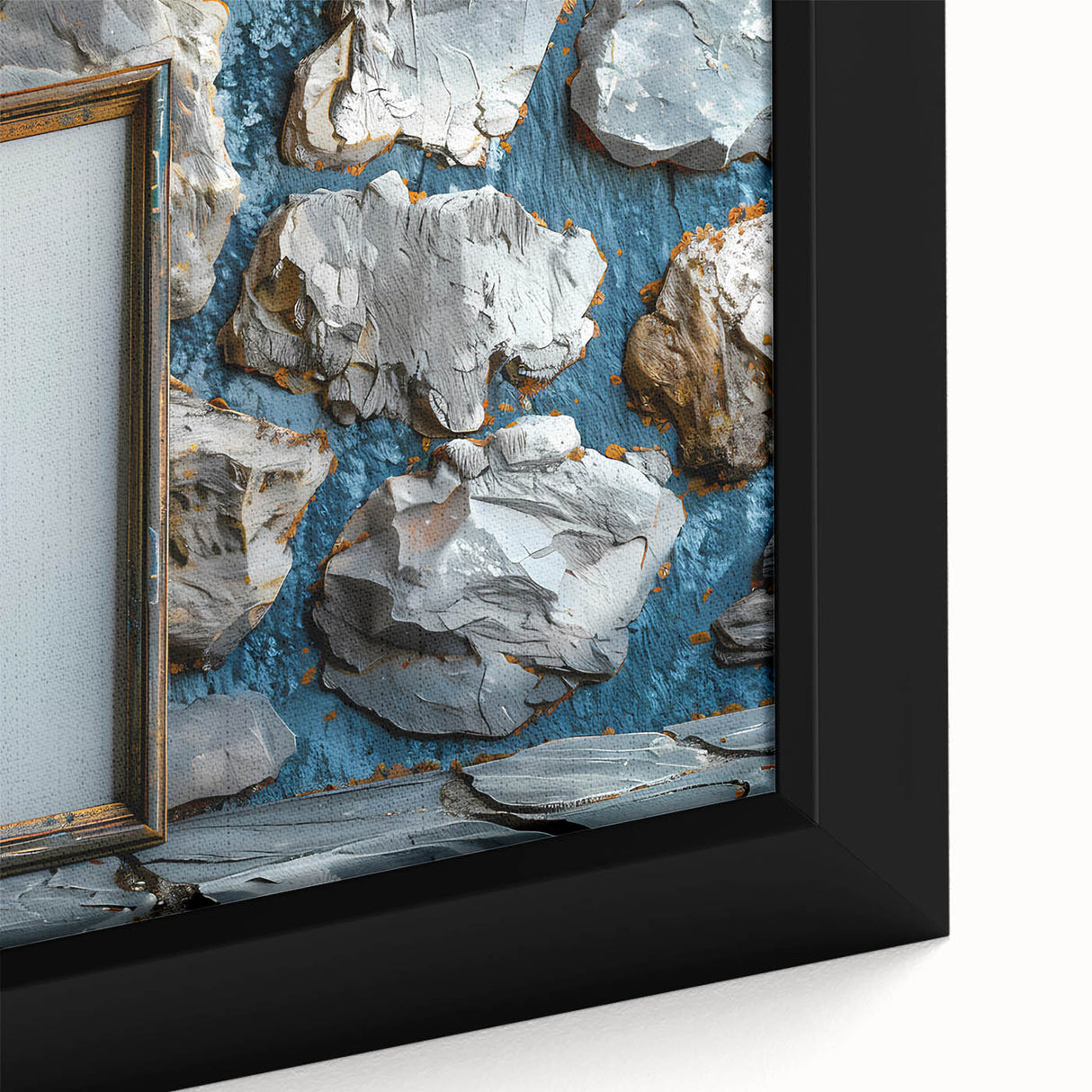 Extra large black wall art on canvas featuring colorful, textured abstract patterns, suitable for living room decor.
