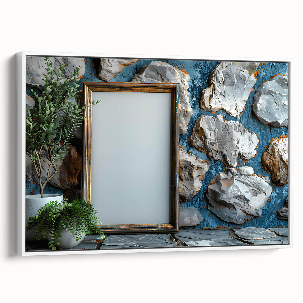 Extra large framed canvas of vintage poster art featuring colorful abstract designs on a black background.
