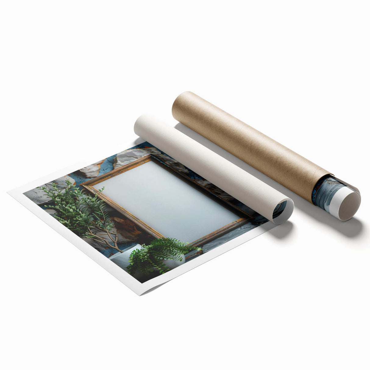 Extra large rolled canvas featuring a floral art design in soft pastel shades.