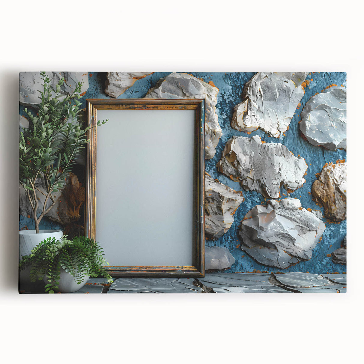 Black and white abstract design on large stretched canvas, ideal for kitchen wall art.