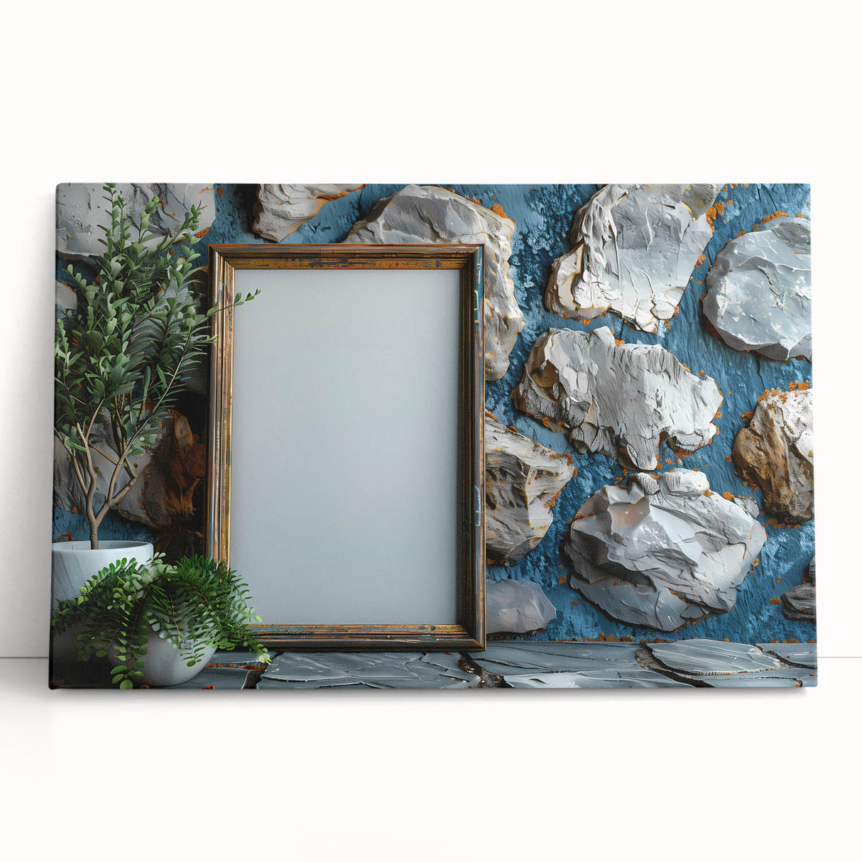 Large black and white abstract print on stretched canvas, ideal for kitchen wall art or bedroom ambiance.