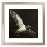 Silver-framed picture mat showcasing an elegant front view of a modern art piece, highlighting its sleek design and sophisticated aesthetic for home decor.